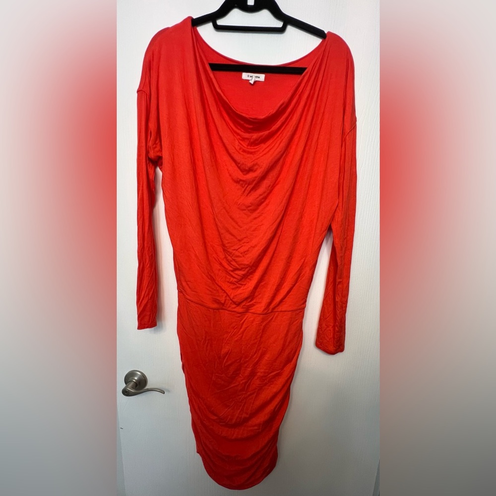 Athleta Red/Orange Long Sleeve Dress NWOT